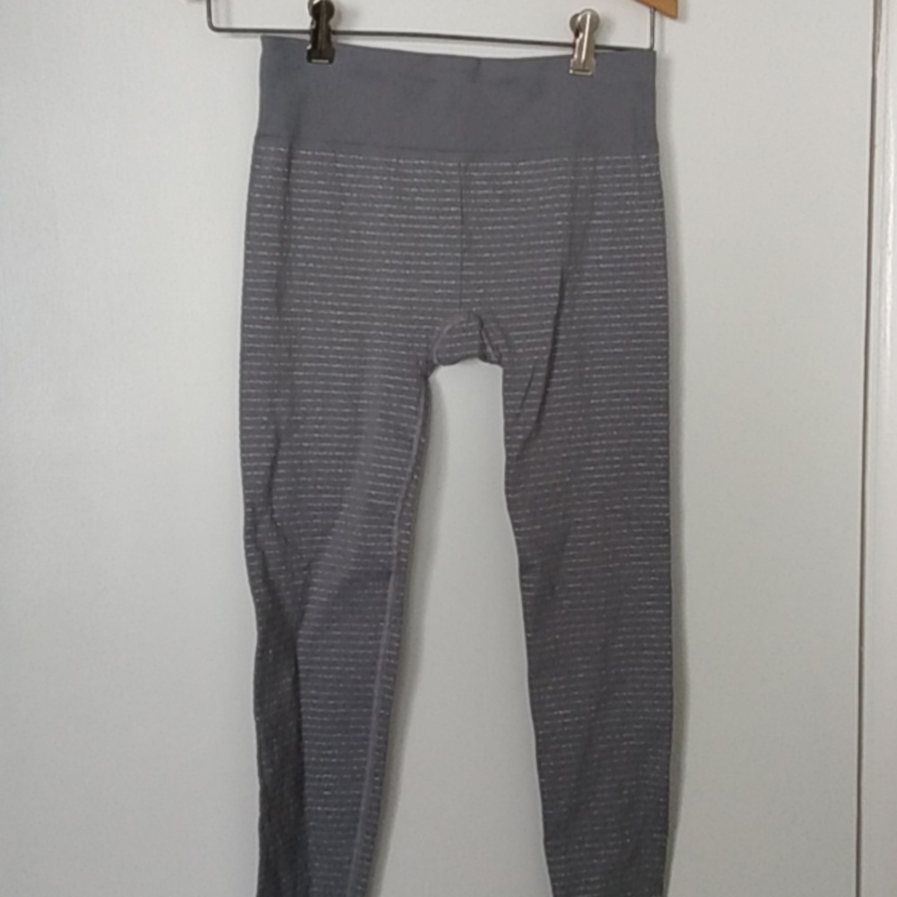 Athleta silver striped leggings